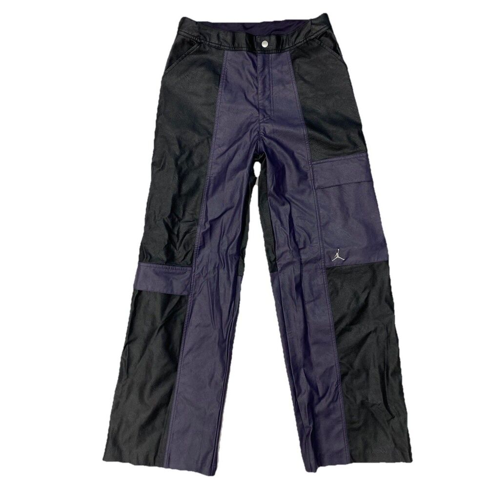 Nike Air Jordan Women’s Pants Black Purple Sz S 28x30 Snap Leg Open Bottoms